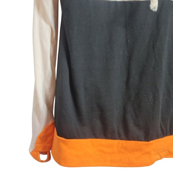 2/$15 Womens Halloween Jack O'Lantern Top XL Long Sleeve Thumbholes High Neck - Picture 7 of 7